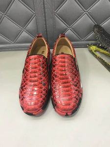 Genuine Python Skin Leather Loafers- Ailime Designs