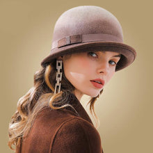 Load image into Gallery viewer, Brown Wool Bucket Style Cloche Hats For Women - Ailime Designs - Ailime Designs