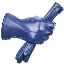 Load image into Gallery viewer, Genuine Blue Leather Gloves- Ailime Designs