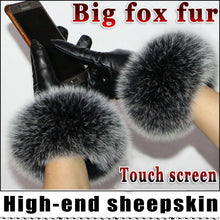 Load image into Gallery viewer, Fine Quality Women's Fox Fur Sheepskin Leather Gloves - Ailime Designs