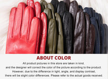 Load image into Gallery viewer, Genuine Blue Leather Gloves- Ailime Designs