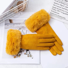 Load image into Gallery viewer, Fantastic Suede Leather Fur Trim Gloves - Ailime Designs
