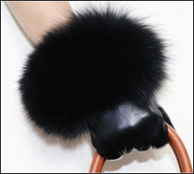 Load image into Gallery viewer, Fine Quality Women's Fox Fur Sheepskin Leather Gloves - Ailime Designs