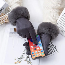 Load image into Gallery viewer, Fantastic Suede Leather Fur Trim Gloves - Ailime Designs