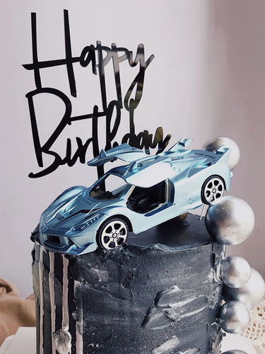 Cool Sports Car & Text Cake Toppers - Ailime Designs