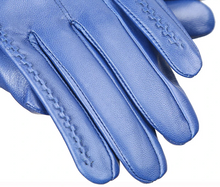 Load image into Gallery viewer, Genuine Blue Leather Gloves- Ailime Designs