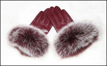 Load image into Gallery viewer, Fine Quality Women's Fox Fur Sheepskin Leather Gloves - Ailime Designs