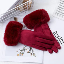 Load image into Gallery viewer, Fantastic Suede Leather Fur Trim Gloves - Ailime Designs