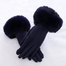 Load image into Gallery viewer, Fantastic Suede Leather Fur Trim Gloves - Ailime Designs