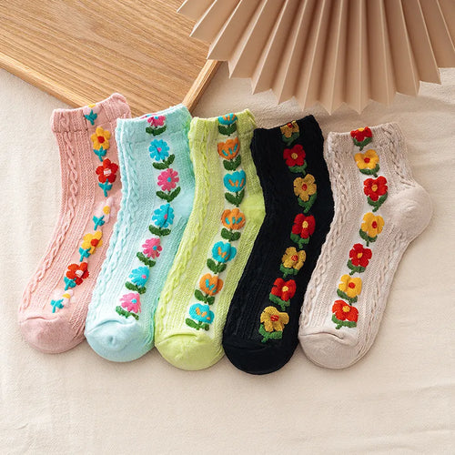 Breathable Conversational Design Women's 5pc Printed Sock Sets - Ailime Designs
