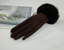 Load image into Gallery viewer, Fantastic Suede Leather Fur Trim Gloves - Ailime Designs