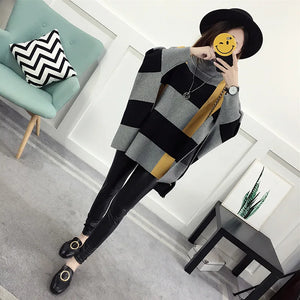 Autumn Casual Loose Stripe Knitted Sweaters - Ailime Designs