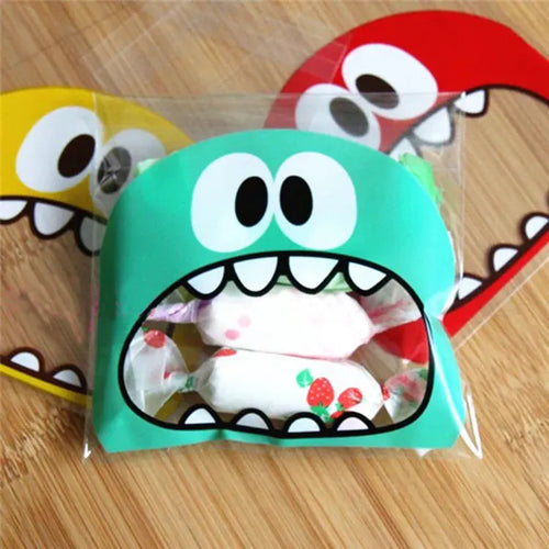 Cute Funny 50Pcs Big Mouth Monster PVC Gift Bags - Ailime Designs