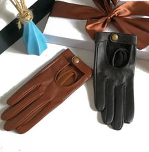 Load image into Gallery viewer, Genuine Leather Hollow-cut Red &amp; Green Racing Gloves - Ailime Designs
