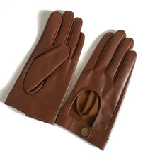 Load image into Gallery viewer, Genuine Leather Hollow-cut Red &amp; Green Racing Gloves - Ailime Designs