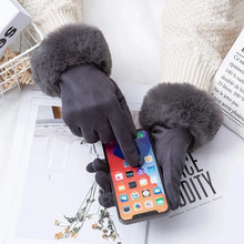 Load image into Gallery viewer, Fantastic Suede Leather Fur Trim Gloves - Ailime Designs