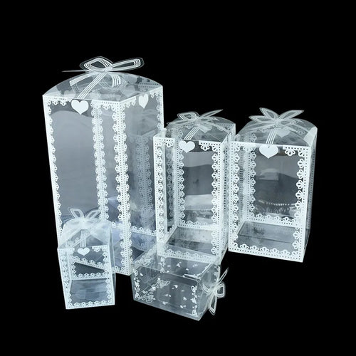 Clear 5pcs PVC Ribbon Lace Trim Gift Boxes - Ailime Designs