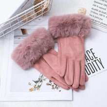Load image into Gallery viewer, Fantastic Suede Leather Fur Trim Gloves - Ailime Designs