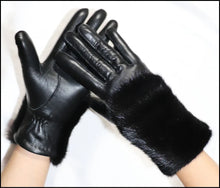 Load image into Gallery viewer, Fine Quality Women's Fox Fur Sheepskin Leather Gloves - Ailime Designs