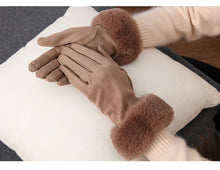 Load image into Gallery viewer, Fantastic Suede Leather Fur Trim Gloves - Ailime Designs