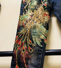 Load image into Gallery viewer, Beautiful Embroidered Stretch Denim Pants - Ailime Designs