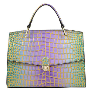 Crocodile Print Design Women Genuine Leather Handbags - Ailime Designs