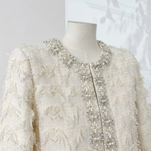 Load image into Gallery viewer, Winter White Tweed Jackets For Women - Ailime Designs