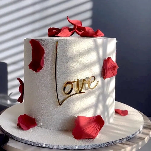 Gold Love Text Cake Toppers - Ailime Designs