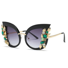 Load image into Gallery viewer, Crystal Trim Design Women's Butterfly Style Sunglasses - Ailime Designs