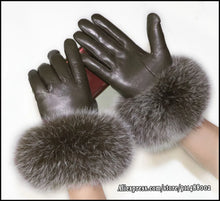Load image into Gallery viewer, Fine Quality Women's Fox Fur Sheepskin Leather Gloves - Ailime Designs
