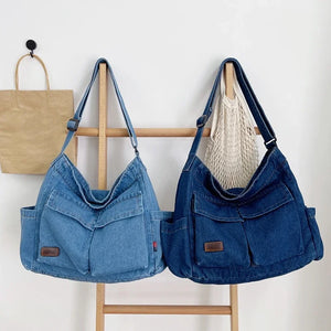 College High Street Denim Style Totebags - Ailime Designs