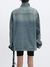 Load image into Gallery viewer, Casual Women Double Breasted High Neck Denim Jackets - Ailime Designst