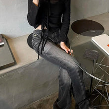 Load image into Gallery viewer, Distressed Low-rise Black Jeans - Ailime Designs