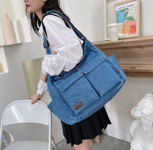Load image into Gallery viewer, College High Street Denim Style Totebags - Ailime Designs