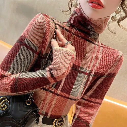 Autumn Winter Plaid Sweaters For Women - Ailime Designs