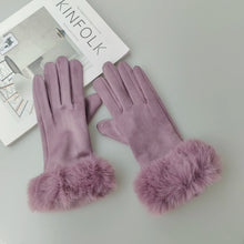Load image into Gallery viewer, Fantastic Suede Leather Fur Trim Gloves - Ailime Designs