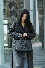 Load image into Gallery viewer, Beautiful High Quality Snake Design Black Crossbody Handbag - Ailime Designs
