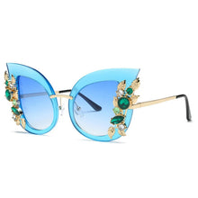 Load image into Gallery viewer, Crystal Trim Design Women's Butterfly Style Sunglasses - Ailime Designs