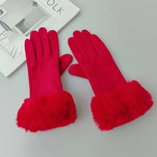 Load image into Gallery viewer, Fantastic Suede Leather Fur Trim Gloves - Ailime Designs