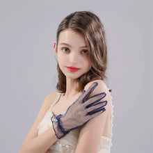 Load image into Gallery viewer, Black Satin Bowknot Design Dress Gloves - Ailime Designs