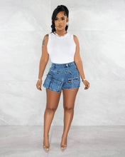 Load image into Gallery viewer, A-line Blue Denim Jean Shorts - Ailime Designs