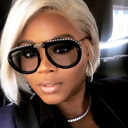 Crystal Trim Design Foldable Sunglasses - Ailime Designs