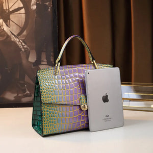 Genuine Leather Women's Crocodile Design Messenger Handbags - Ailime Designs
