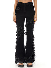Load image into Gallery viewer, Casual Women Frayed Wrapped Leg Denim Jeans - Ailime Designs