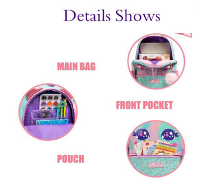 Girl's Purple Bear Design Trolley Luggage - Ailime Designs