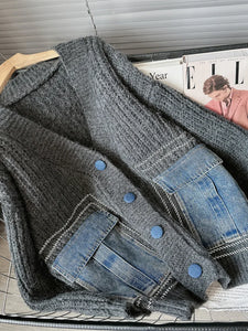 Cool Knit Denim Pocket Sweaters - Ailime Designs
