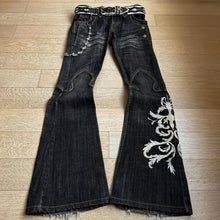 Load image into Gallery viewer, Embroidered Design Women Black Wide Leg Pants - Ailime Designs