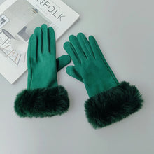 Load image into Gallery viewer, Fantastic Suede Leather Fur Trim Gloves - Ailime Designs