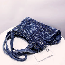 Load image into Gallery viewer, Double Handle Oversize Denim Totebag - Ailime Designs