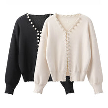 Load image into Gallery viewer, Casual Dressy Knit Pearl Trim Sweaters - Ailime Designs